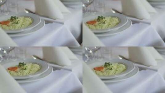 装饰精美的浪漫晚餐餐桌高清在线视频素材下载