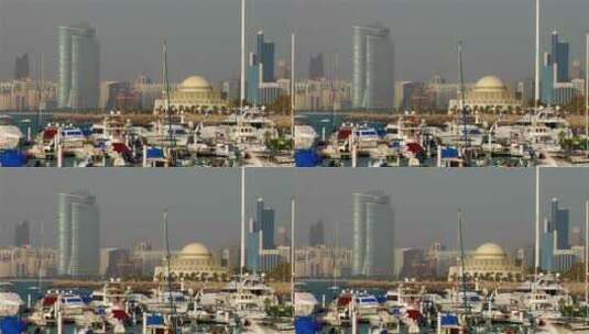 阿拉伯港口就快艇高清在线视频素材下载