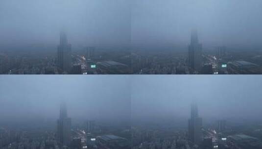 雨雾中的东莞高清在线视频素材下载