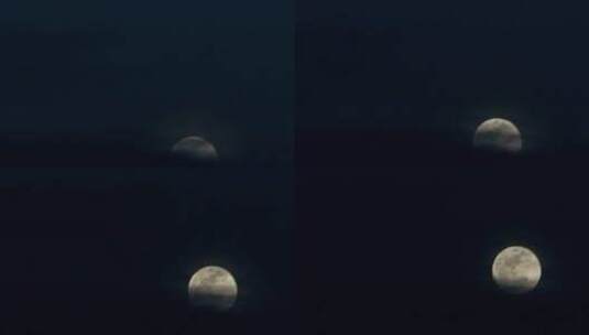 满月在天空中升起的动画背景高清在线视频素材下载