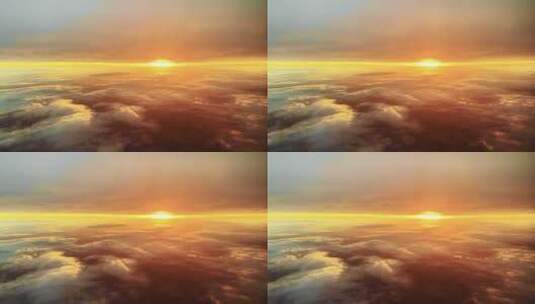 航拍美丽的日落浮云高清在线视频素材下载