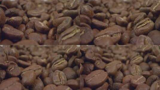 跟踪咖啡豆的特写镜头高清在线视频素材下载