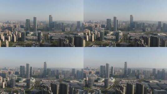 航拍南京河西金融中心高清在线视频素材下载