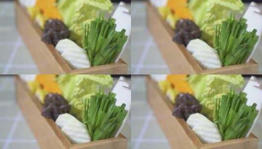 火锅清江鱼美食制作过程蔬菜展示高清在线视频素材下载