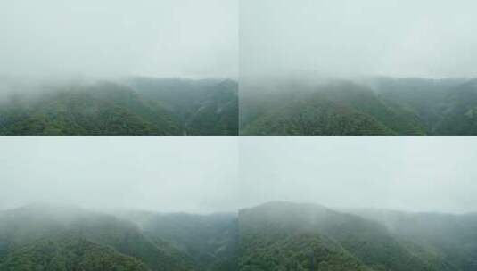 被大雾笼罩的山脉航拍高清在线视频素材下载