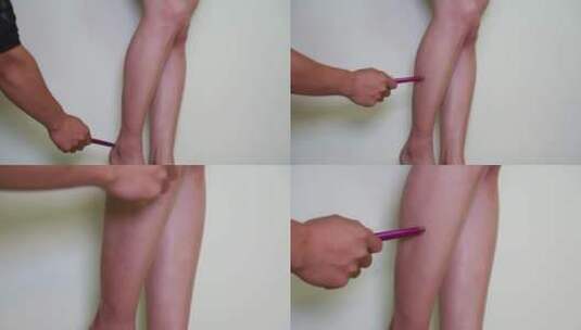 【镜头合集】女性腿部穴位按摩膝盖高清在线视频素材下载