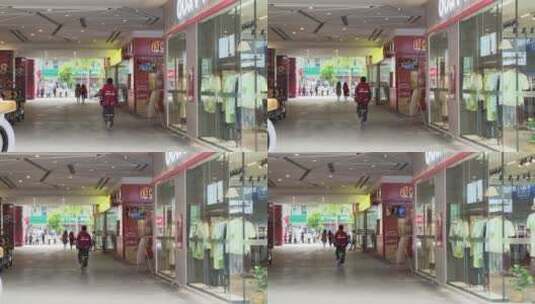 商场小吃衣柜衣服百货麻城广场大型商场高清在线视频素材下载