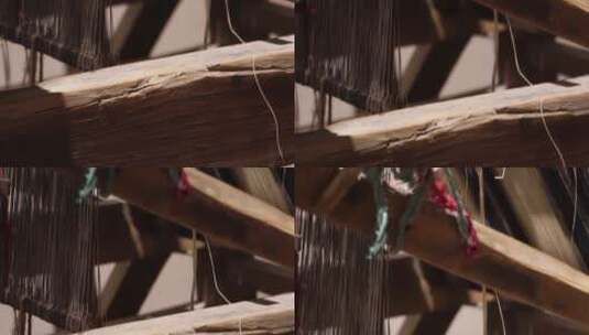 老式织布机纺车梭子线轴 ~高清在线视频素材下载
