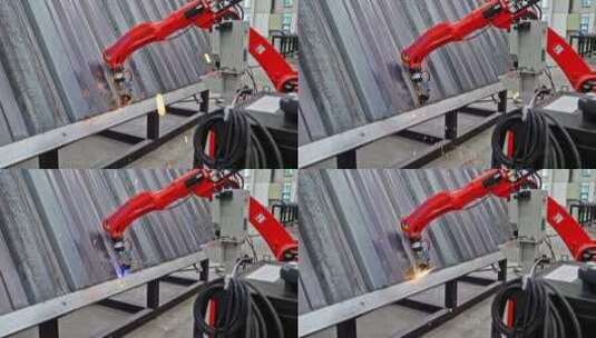 工厂自动焊接机器人高清在线视频素材下载
