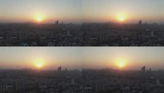城市航拍江苏南京城市日落高清在线视频素材下载