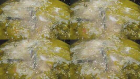 沸腾的麻椒鱼食物食材美食高清在线视频素材下载