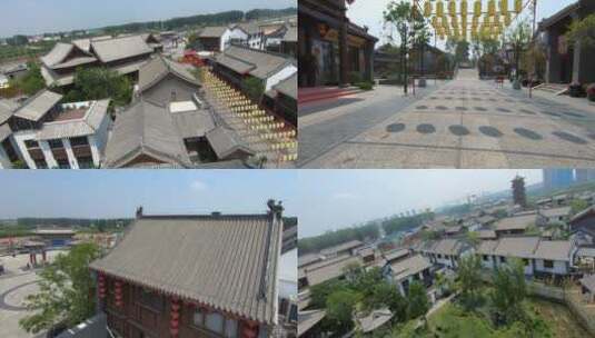 河南省漯河市漯湾古镇穿越机FPV拍摄高清在线视频素材下载