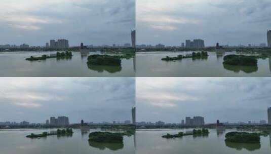 洛阳洛河城市水资源航拍高清在线视频素材下载