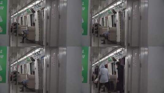 地铁人流乘做地铁交通出行高清在线视频素材下载
