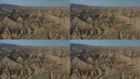 甘肃兰州黄土高原土丘地貌航拍风光高清在线视频素材下载