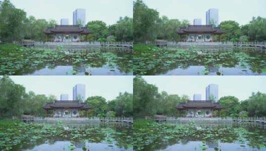 武汉硚口区园博园杭州园风景高清在线视频素材下载