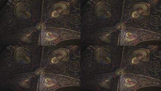 耶路撒冷圣墓大教堂马赛克壁画高清在线视频素材下载