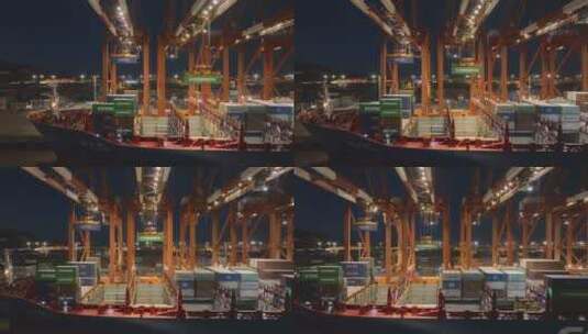 上海洋山港口货轮装卸货高清在线视频素材下载