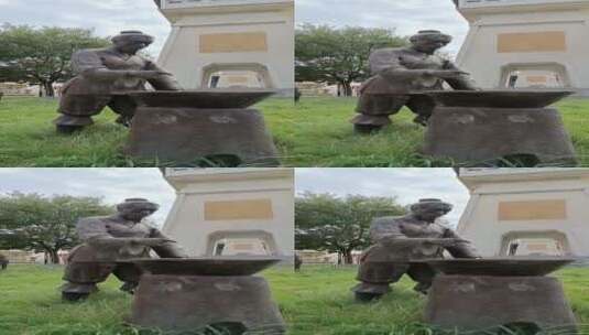 公园里的铜像高清在线视频素材下载