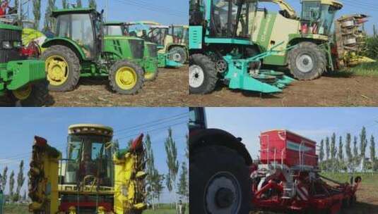 大型农业机械展示作业高清在线视频素材下载