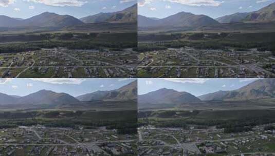 新疆禾木风景航拍高清在线视频素材下载