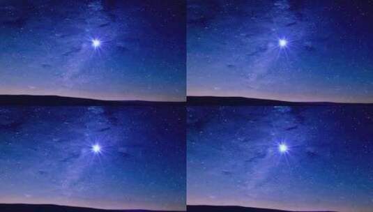 深夜山谷上美丽蓝色的星空背景元素高清在线视频素材下载