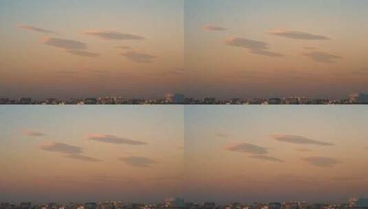 杭州城北城市上空荚状云延时高清在线视频素材下载
