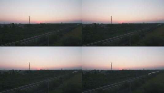 夕阳下的高铁复兴号高清在线视频素材下载