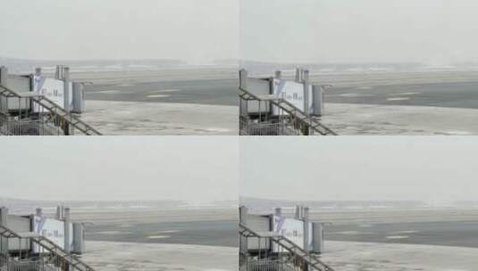 疫情下空旷的北京首都国际机场T2航站楼跑道高清在线视频素材下载