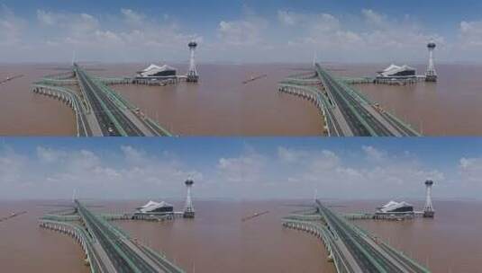 杭州湾跨海大桥海上高速公路海天一洲高清在线视频素材下载