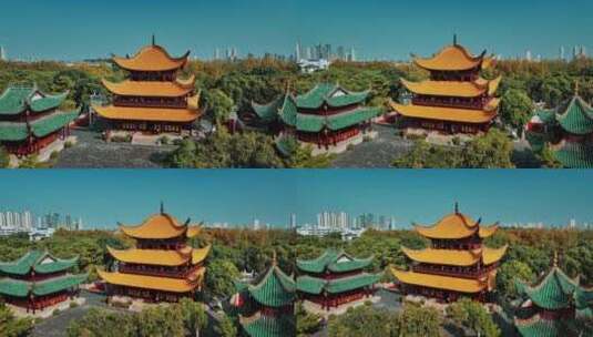 湖南岳阳城市风光岳阳楼航拍视频高清在线视频素材下载