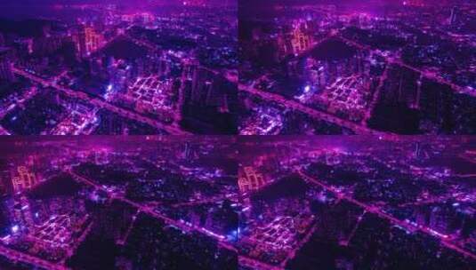 8K广东珠海城市全景风光夜景赛博朋克延时高清在线视频素材下载
