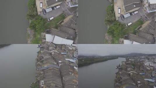 梅州市松口古镇航拍景观高清在线视频素材下载
