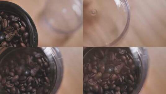咖啡豆和杯子高清在线视频素材下载