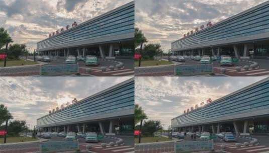 湖州德清客运中心日落延时摄影高清在线视频素材下载