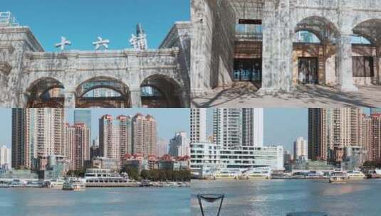 上海黄浦江十六铺轮渡码头高清在线视频素材下载