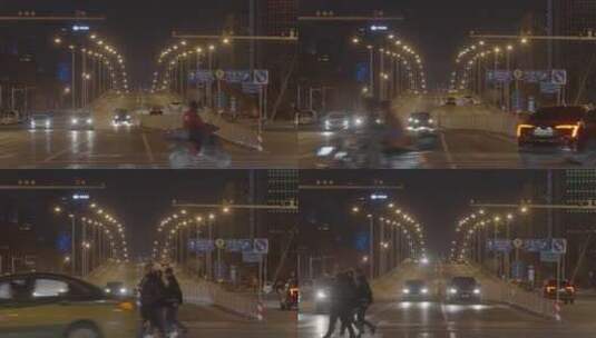 城市夜景车流 新年夜景街道高清在线视频素材下载