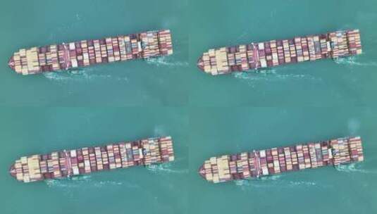 4K大海上航行货轮航拍高清在线视频素材下载