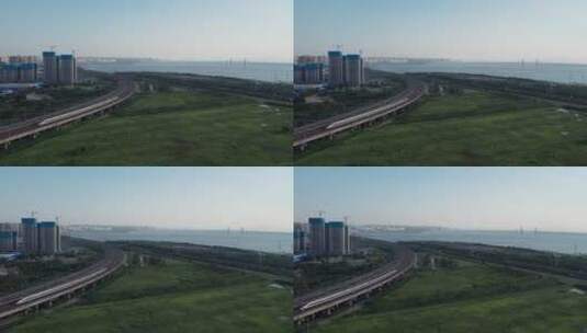 4k 航拍户外城市铁路交通运输高清在线视频素材下载