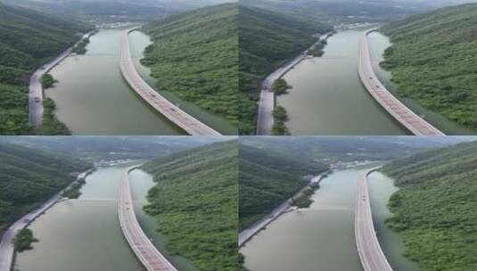 水上公路水上高架桥古昭公路航拍高清在线视频素材下载