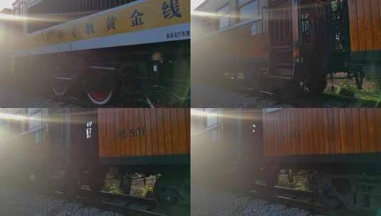 云南红河米轨铁路上驶来的建水小火车高清在线视频素材下载