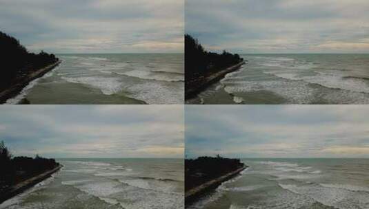 实拍海边波浪的风景高清在线视频素材下载