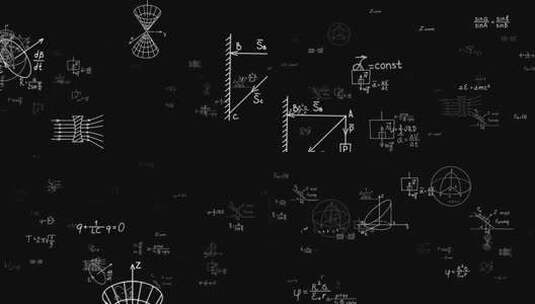 【透明通道】循环科学公式高清在线视频素材下载