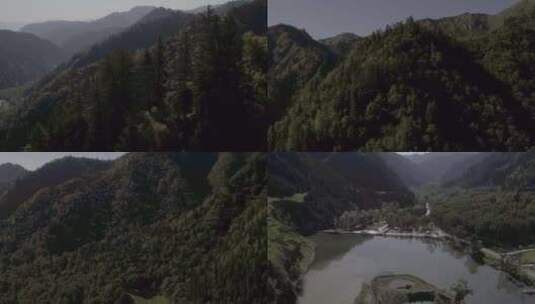 4K青海互助北山景区大山原始森林航拍05高清在线视频素材下载