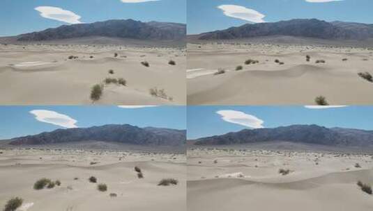 美国加利福尼亚州莫哈韦死亡谷梅斯基特平坦沙丘的鸟瞰图高清在线视频素材下载