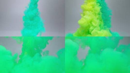 4k 水中流动的彩色水墨高清在线视频素材下载