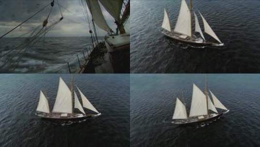 帆船航海扬帆起航远航励志梦想征程10高清在线视频素材下载