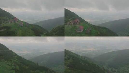 山上的小村庄高清在线视频素材下载
