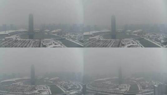 郑州东区大玉米雪后航拍高清在线视频素材下载