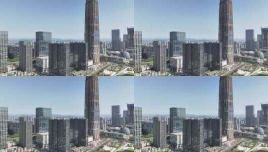 宁波在建最高楼航拍高清在线视频素材下载